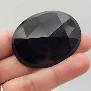 Authentic Victorian Jet Mourning Brooch c1860s-1880s Faceted Black Jet Pin